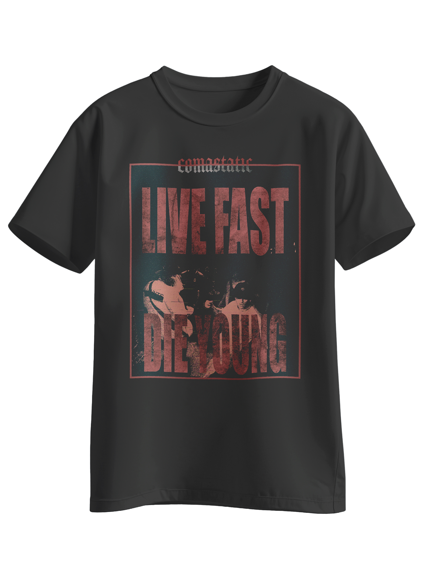Comastatic Shirt "Live Fast Die Young"